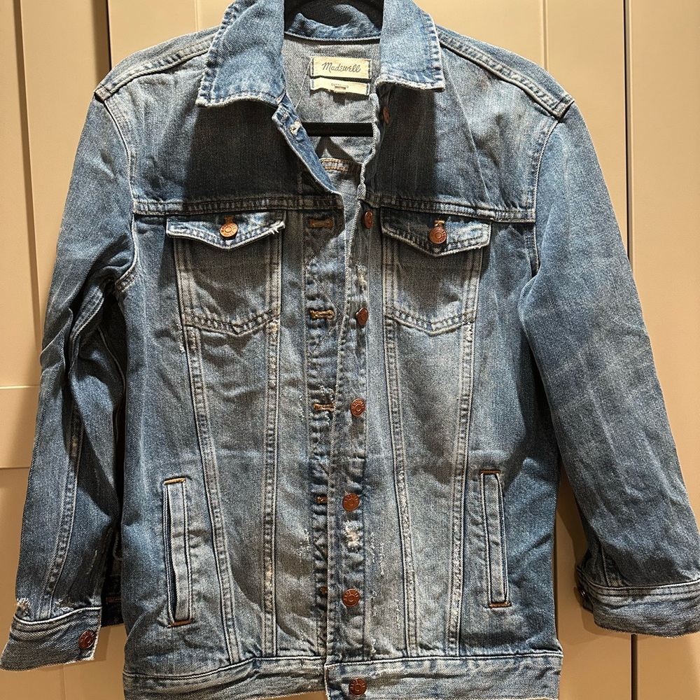 MADEWELL Blue Denim Jacket with Brown Buttons